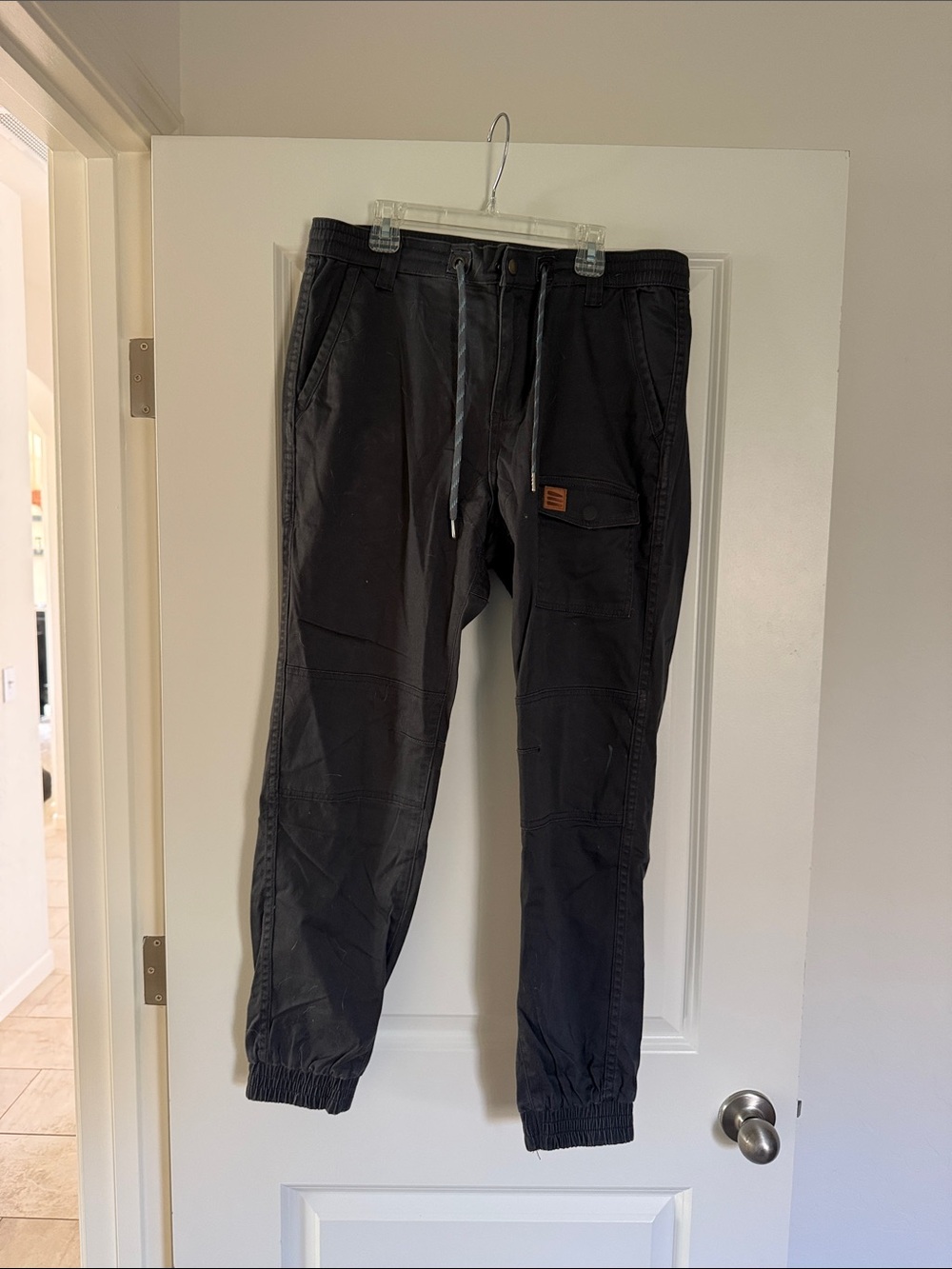 Men's Dark Grey Jogger Pants with Utility Pocket